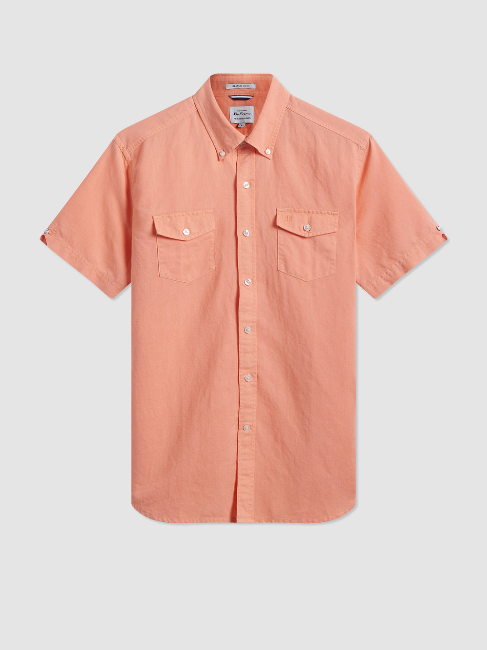 Ben Sherman Garment Dye Linen Shirts Orange | 948SXZKQN