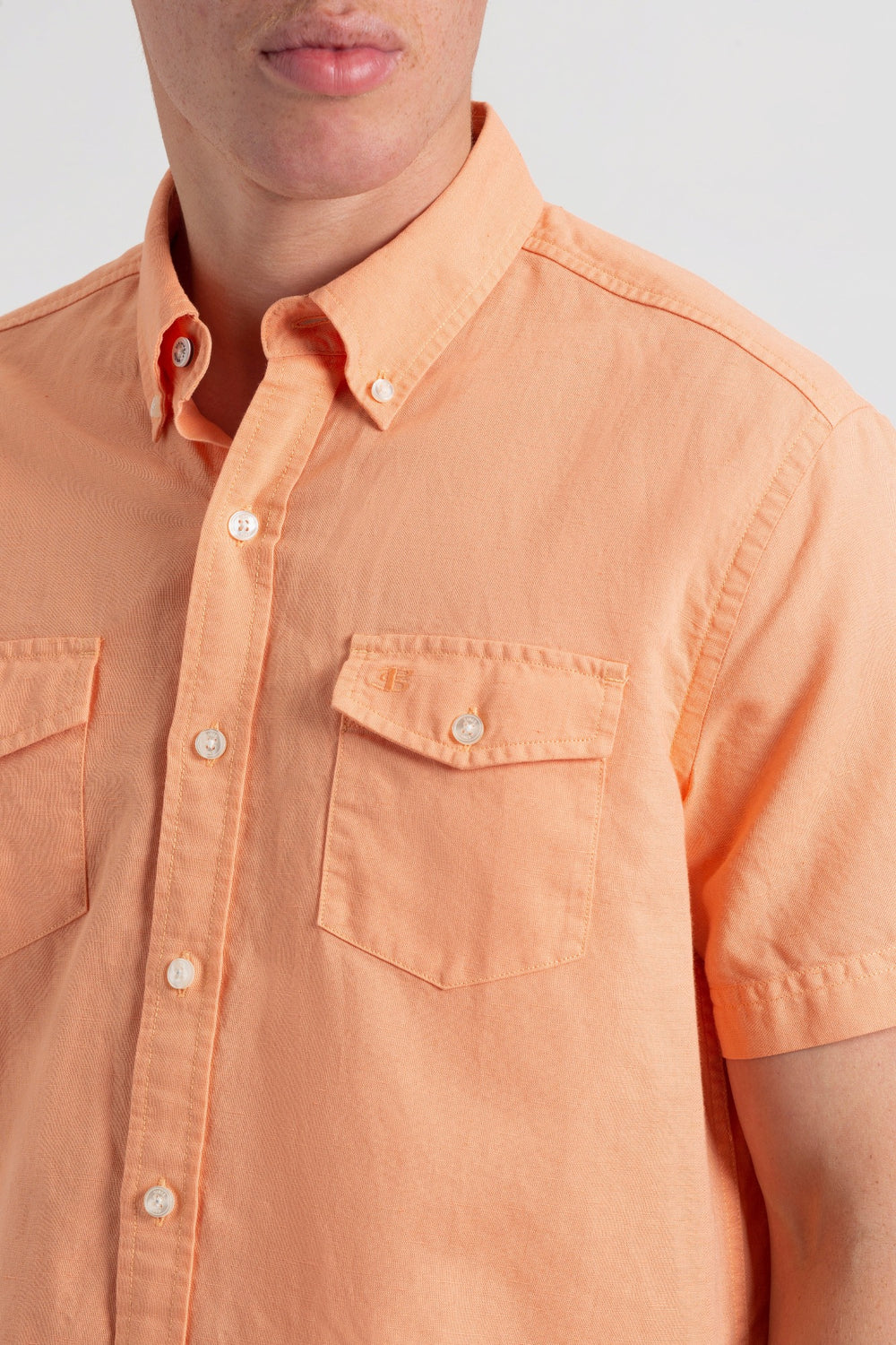 Ben Sherman Garment Dye Linen Shirts Orange | 948SXZKQN