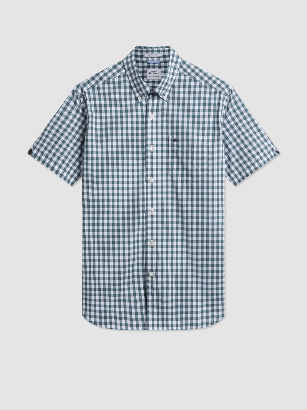 Ben Sherman House Poplin Gingham Shirts Olive | 283IMUPCF