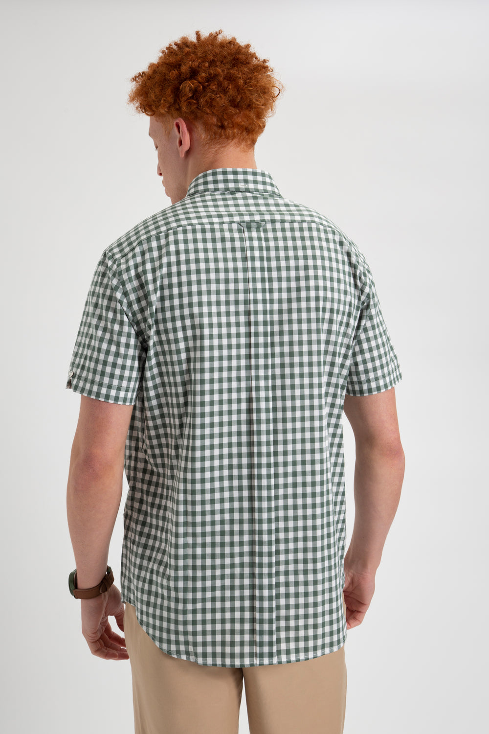 Ben Sherman House Poplin Gingham Shirts Olive | 283IMUPCF