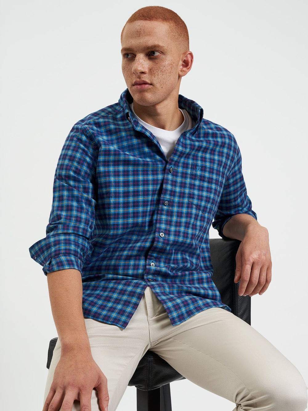 Ben Sherman House Tartan Twill Shirts Navy | 621LPIDOT