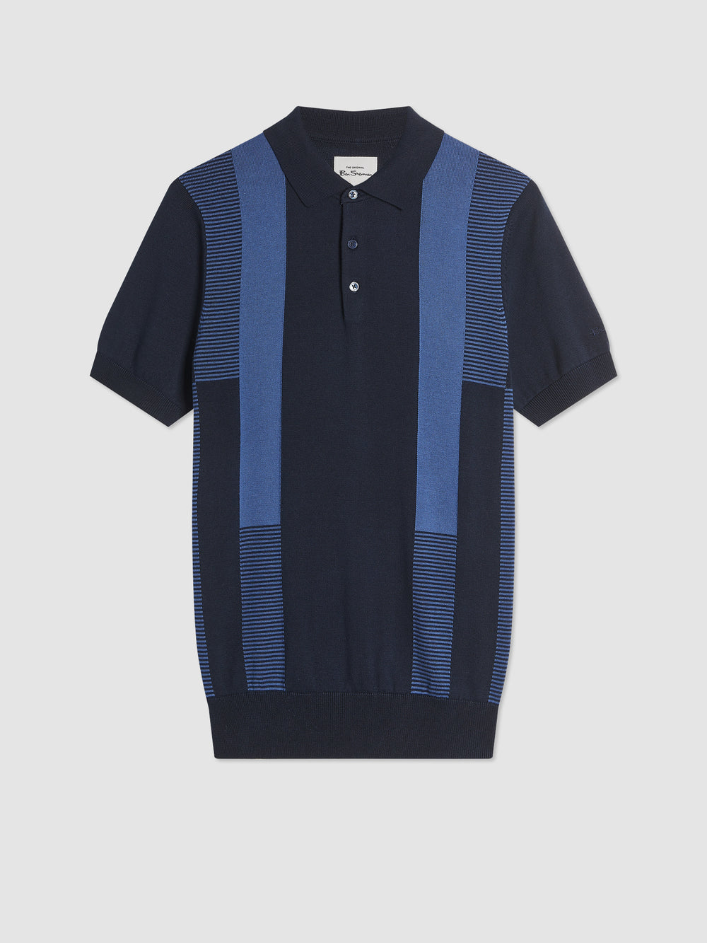 Ben Sherman Intarsia Stripe Polo Neck Sweaters Navy | 503VOUYPK