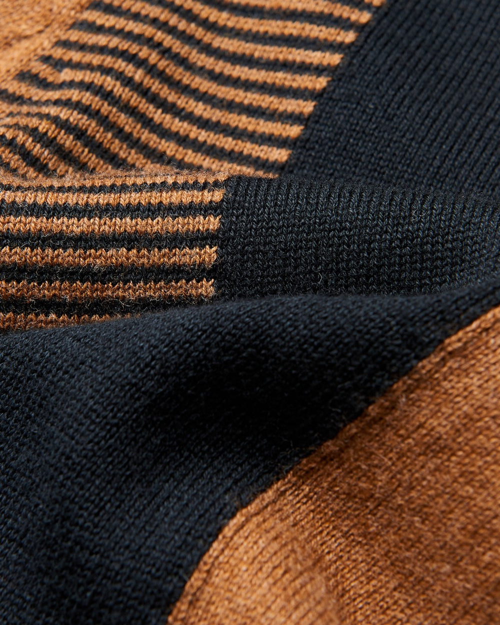 Ben Sherman Intarsia Stripe Polo Neck Sweaters Brown | 061NCPLRF