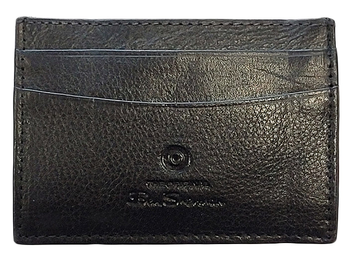 Ben Sherman Koki Leather Card Holder Wallets Black | 014THJSDP