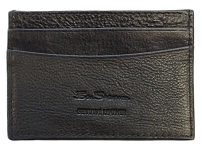 Ben Sherman Koki Leather Card Holder Wallets Black | 014THJSDP