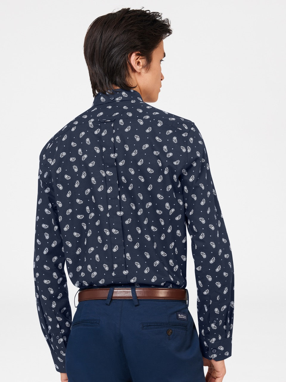 Ben Sherman Micro Paisley Shirts Navy | 415CENKTA