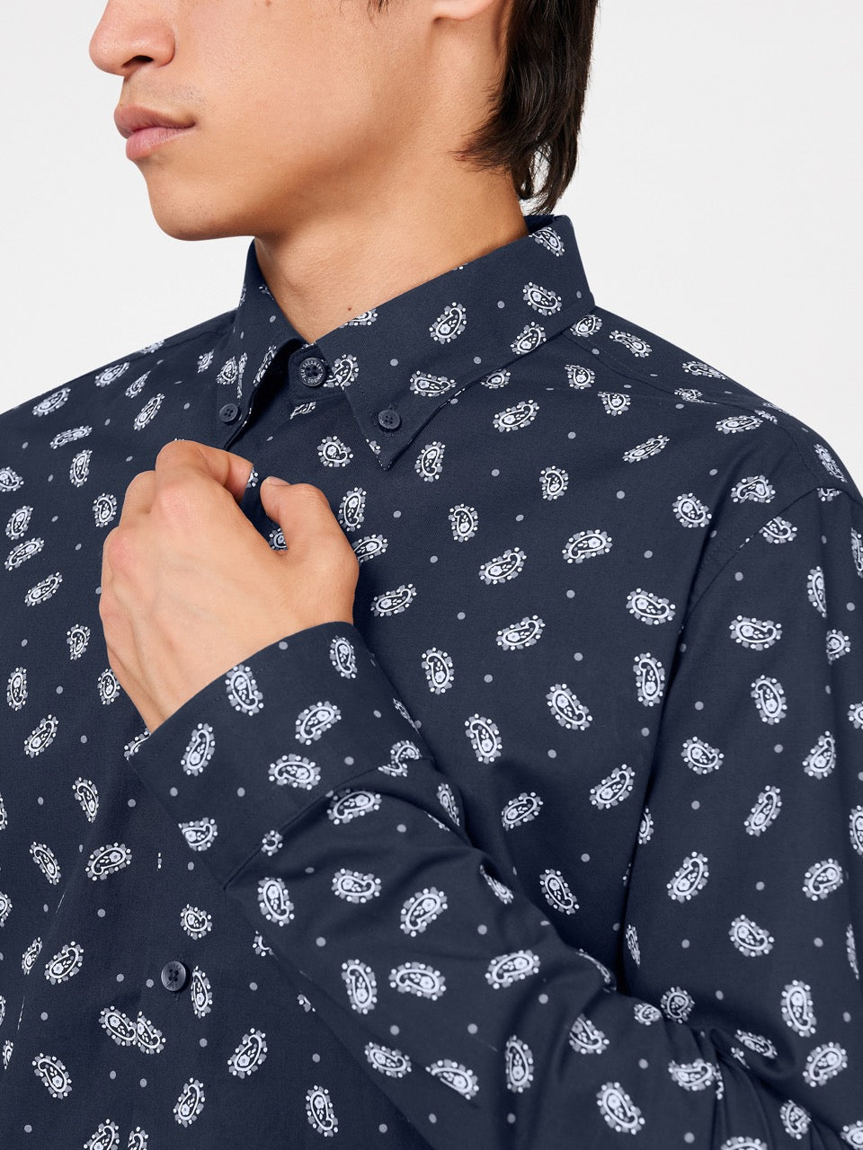 Ben Sherman Micro Paisley Shirts Navy | 415CENKTA