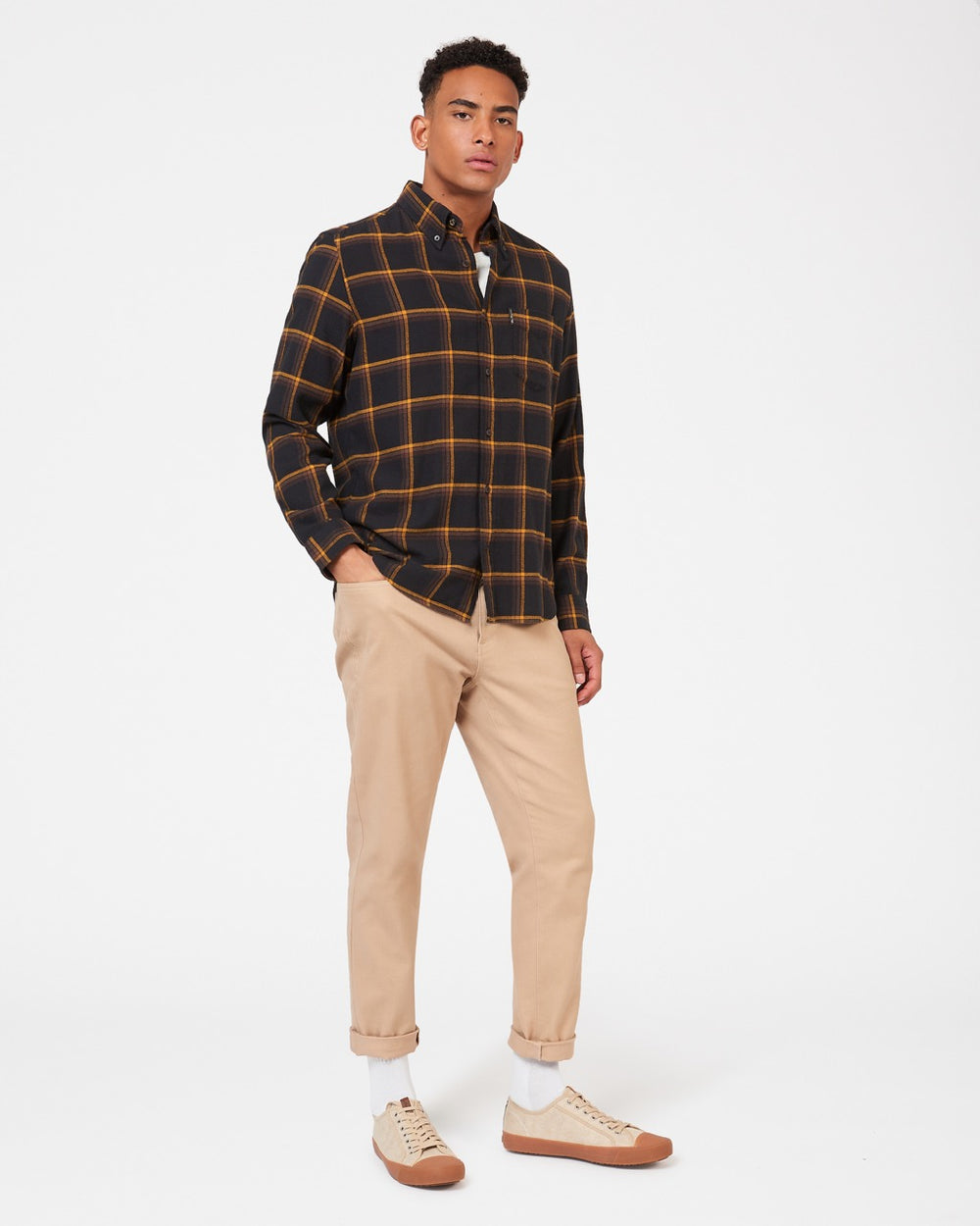 Ben Sherman Oversized Brushed Check Shirts Black | 980OISQNH