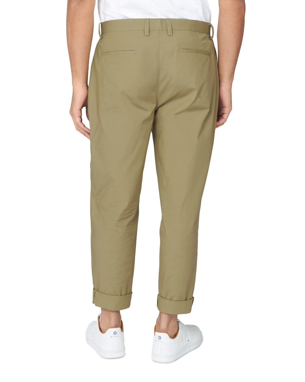 Ben Sherman Poplin Relaxed-Taper Pleated Pants Olive | 184AQXZSN