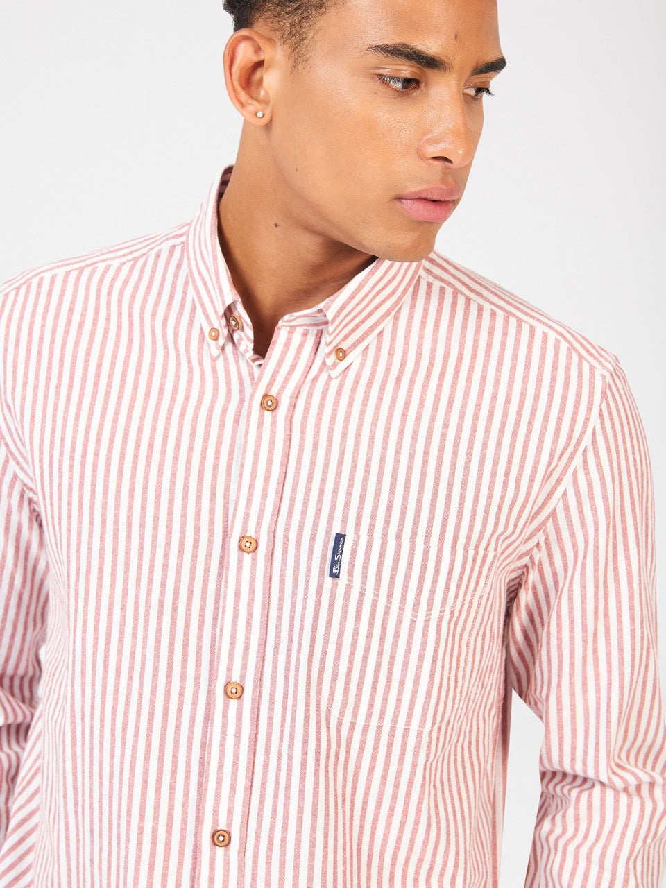 Ben Sherman Recycled Cotton Oxford Stripe Shirts Orange | 498NWEUGD