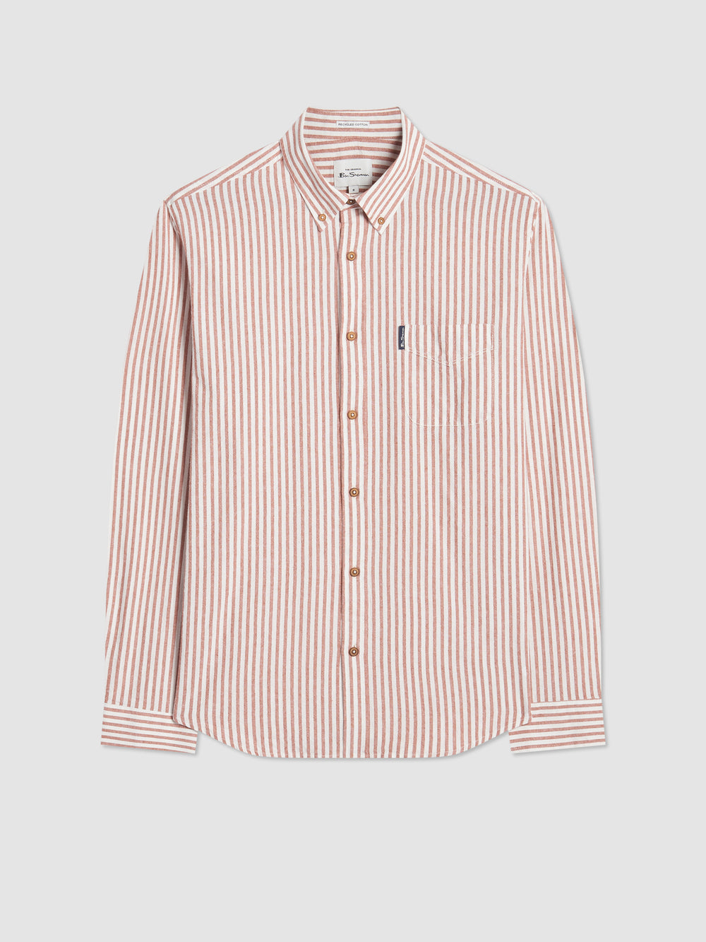 Ben Sherman Recycled Cotton Oxford Stripe Shirts Orange | 498NWEUGD