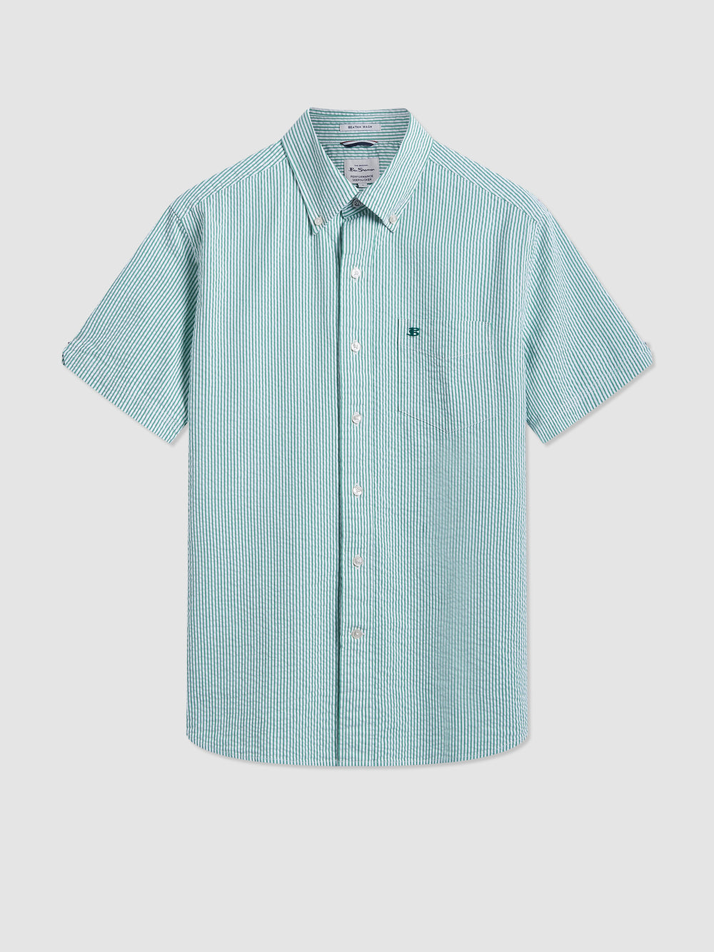 Ben Sherman Seersucker Bengal Stripe Shirts Green | 317MGXYNL