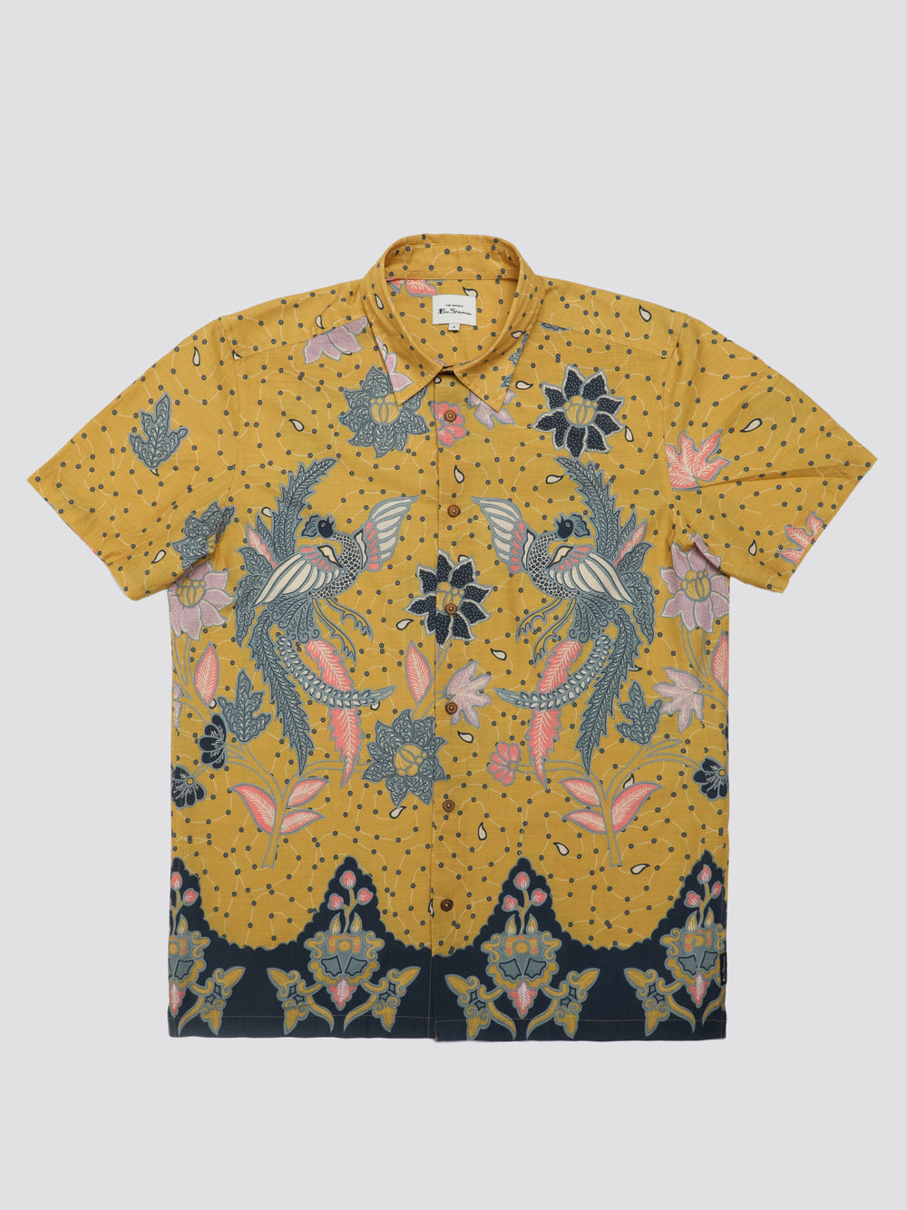 Ben Sherman Signature Abstract Botanical Print Shirts Yellow | 805PECMQZ