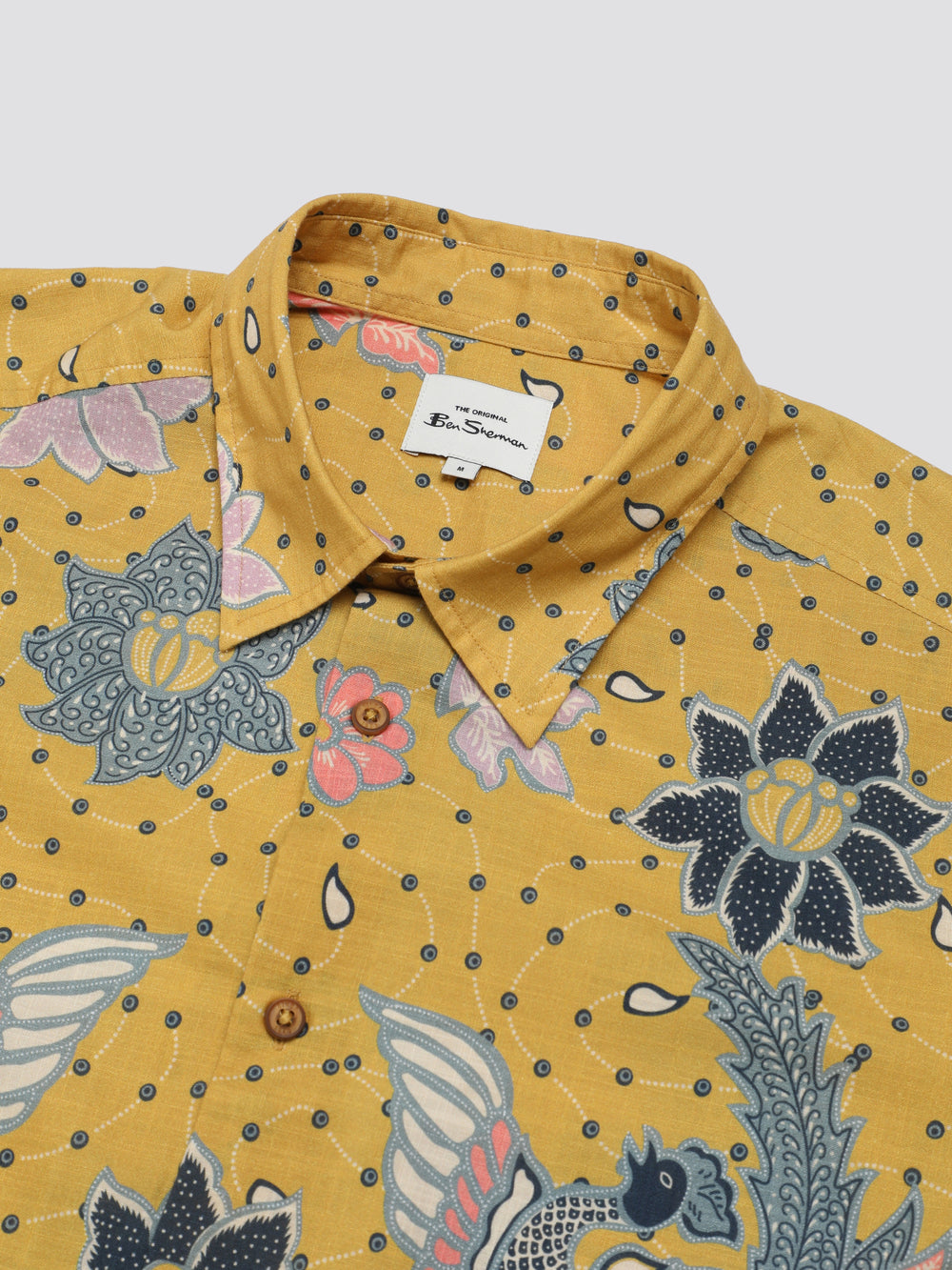 Ben Sherman Signature Abstract Botanical Print Shirts Yellow | 805PECMQZ