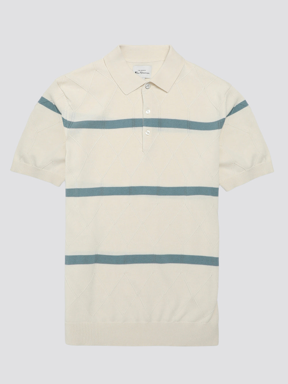 Ben Sherman Signature Argyle Stripe Polo Knitwear White | 652KXTZNF