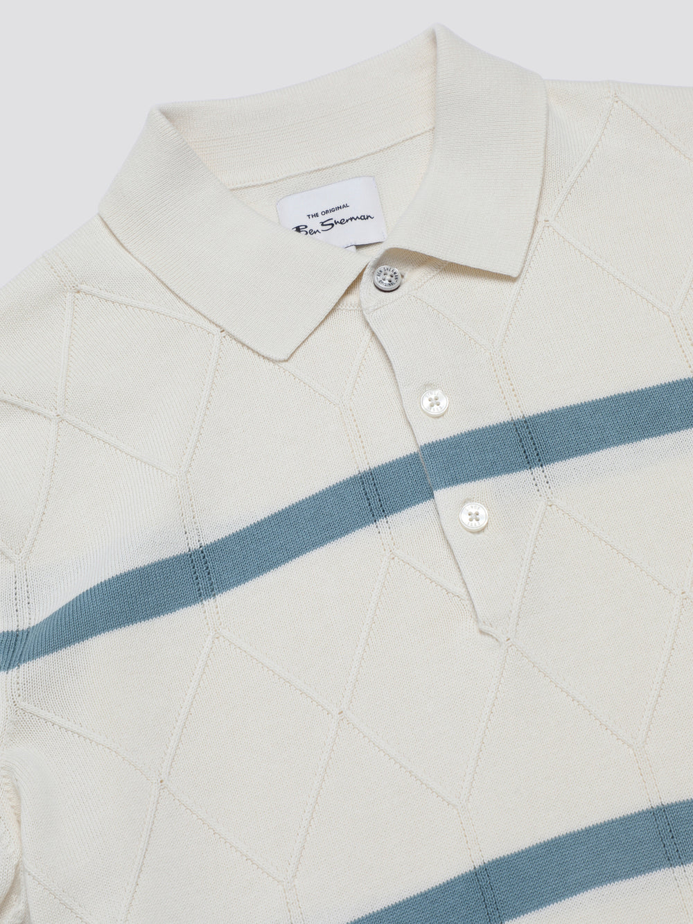 Ben Sherman Signature Argyle Stripe Polo Knitwear White | 652KXTZNF