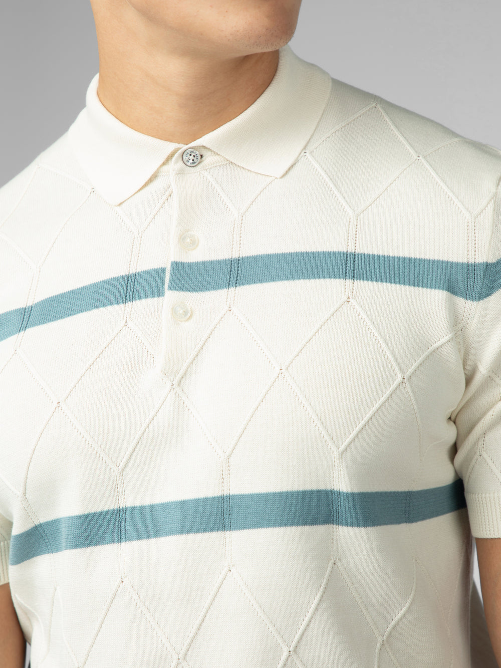 Ben Sherman Signature Argyle Stripe Polo Knitwear White | 652KXTZNF