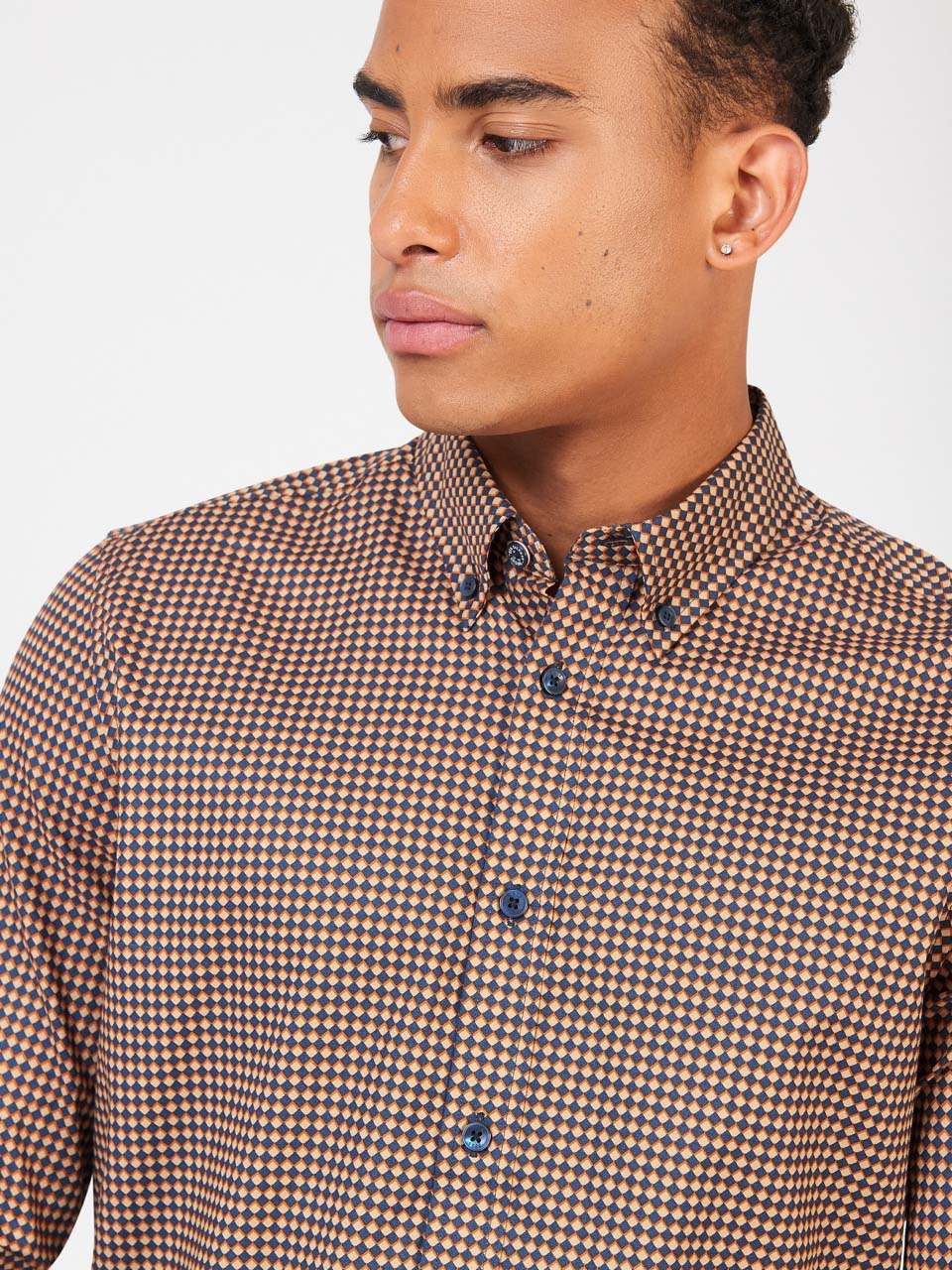 Ben Sherman Signature Chevron Shirts Orange | 301ISMCOB