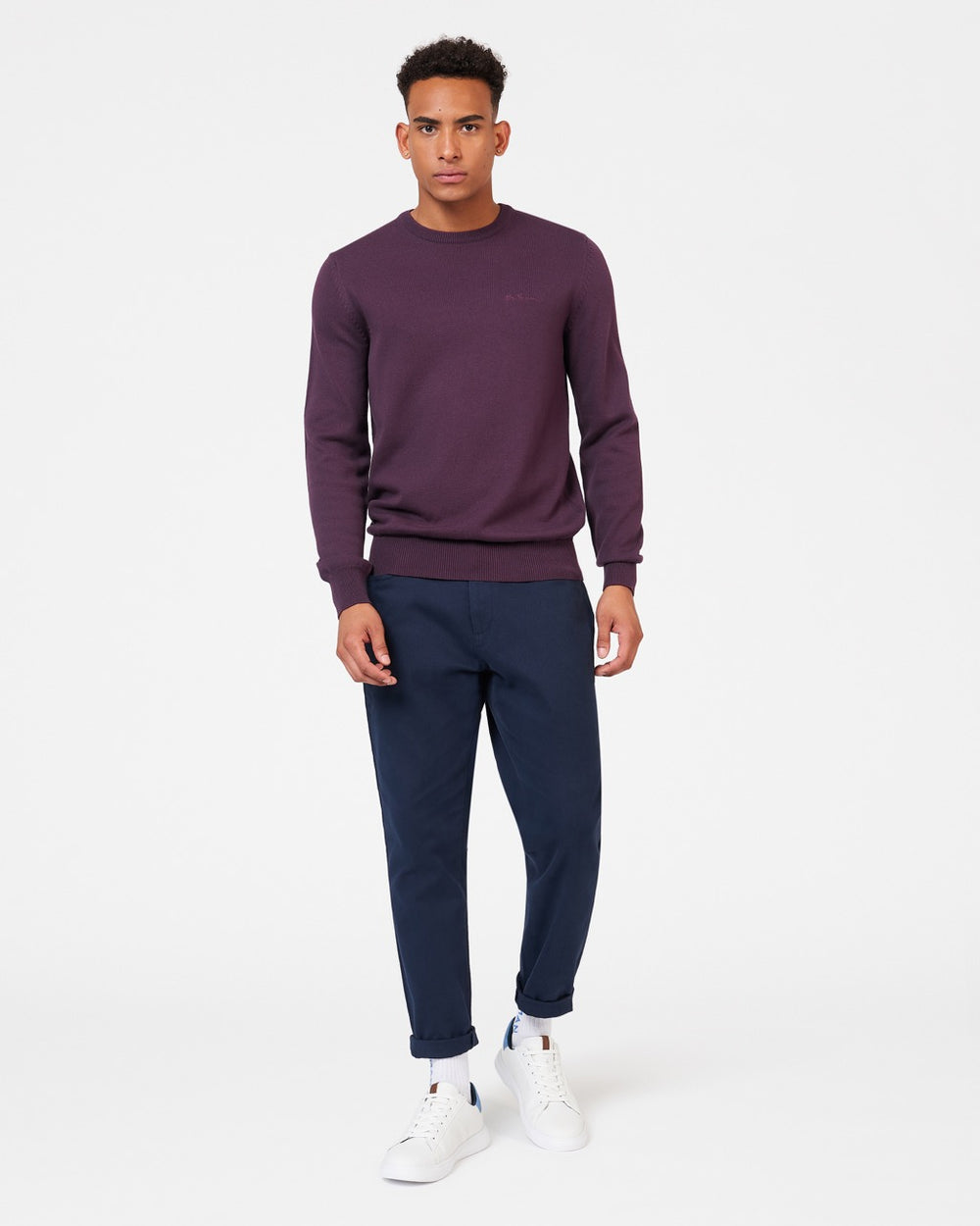 Ben Sherman Signature Crewneck Knitwear Purple | 041UAKERL