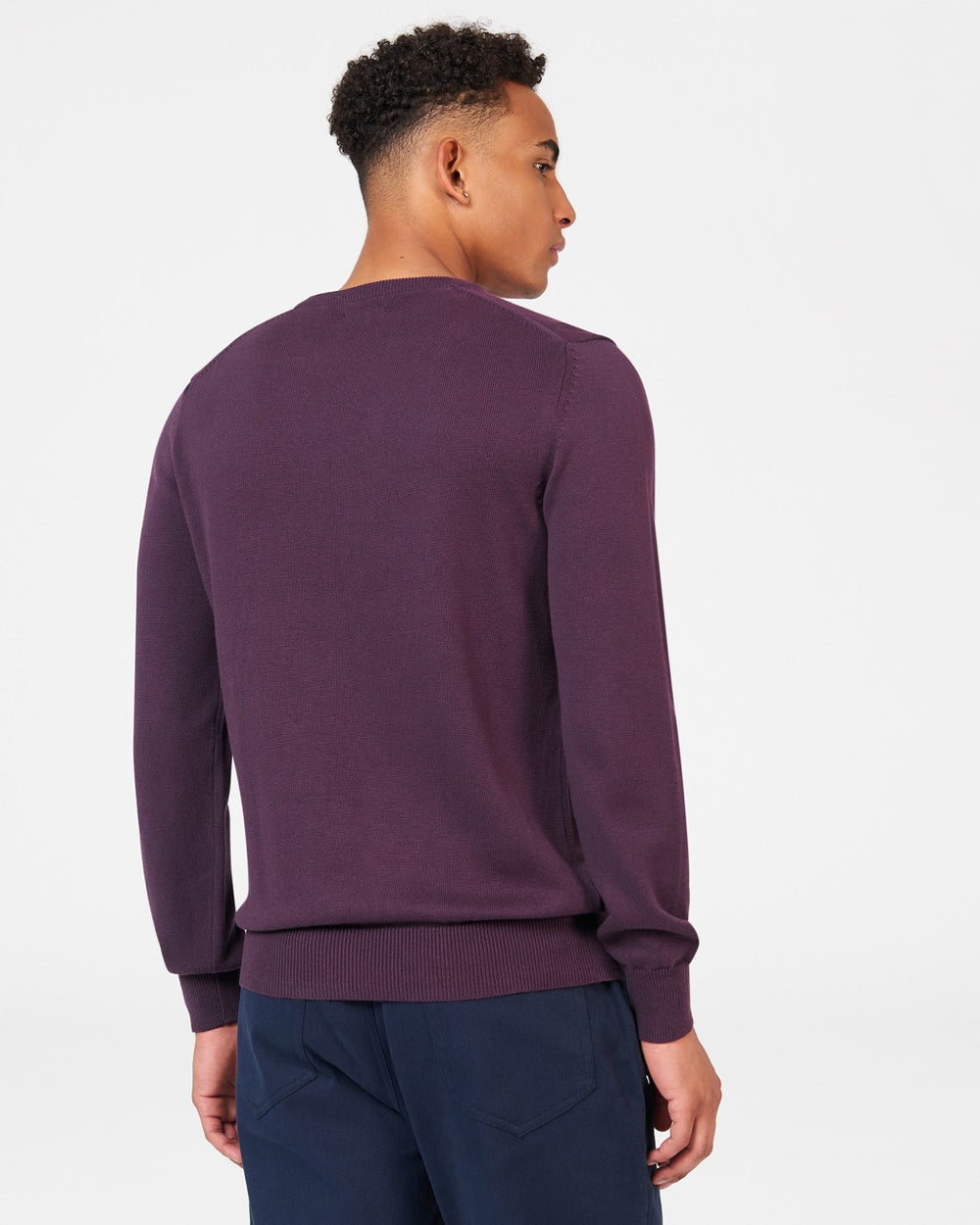 Ben Sherman Signature Crewneck Knitwear Purple | 041UAKERL