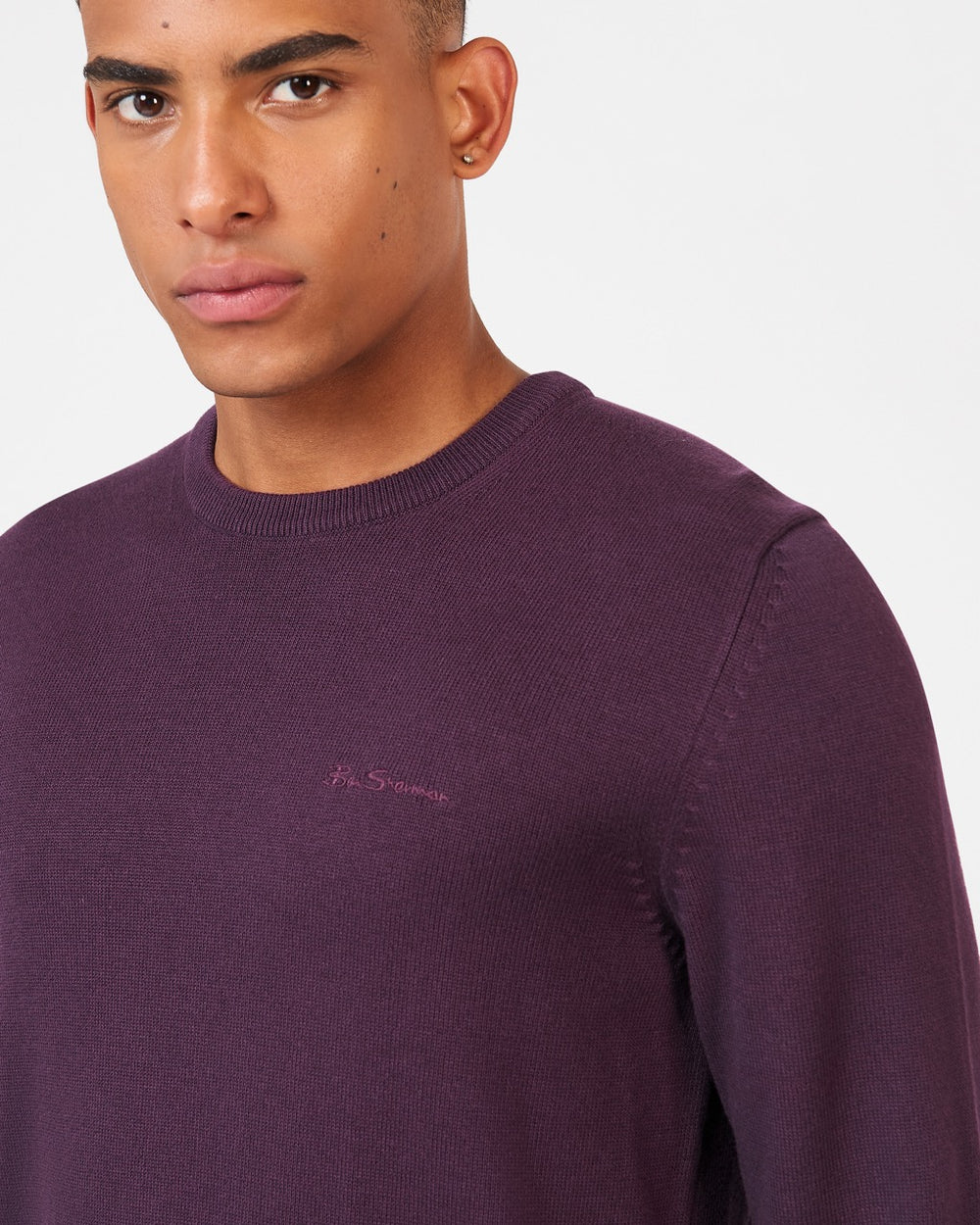 Ben Sherman Signature Crewneck Knitwear Purple | 041UAKERL