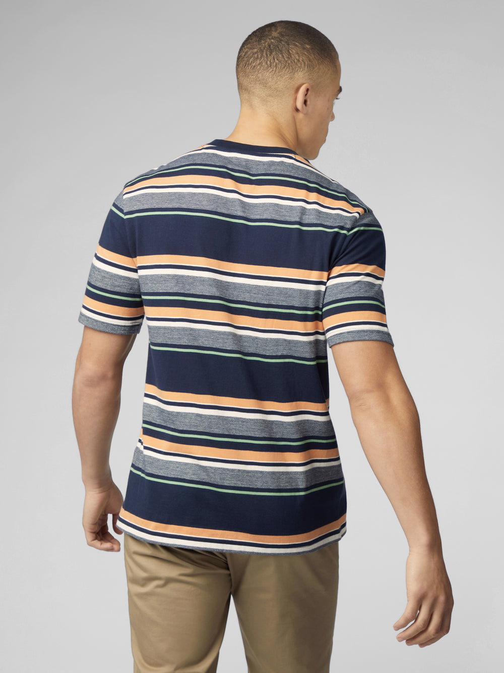 Ben Sherman Signature Engineered Stripe T-Shirt Navy | 925TLMBVG