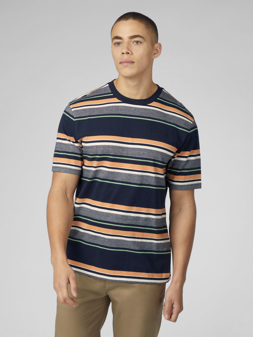 Ben Sherman Signature Engineered Stripe T-Shirt Navy | 925TLMBVG