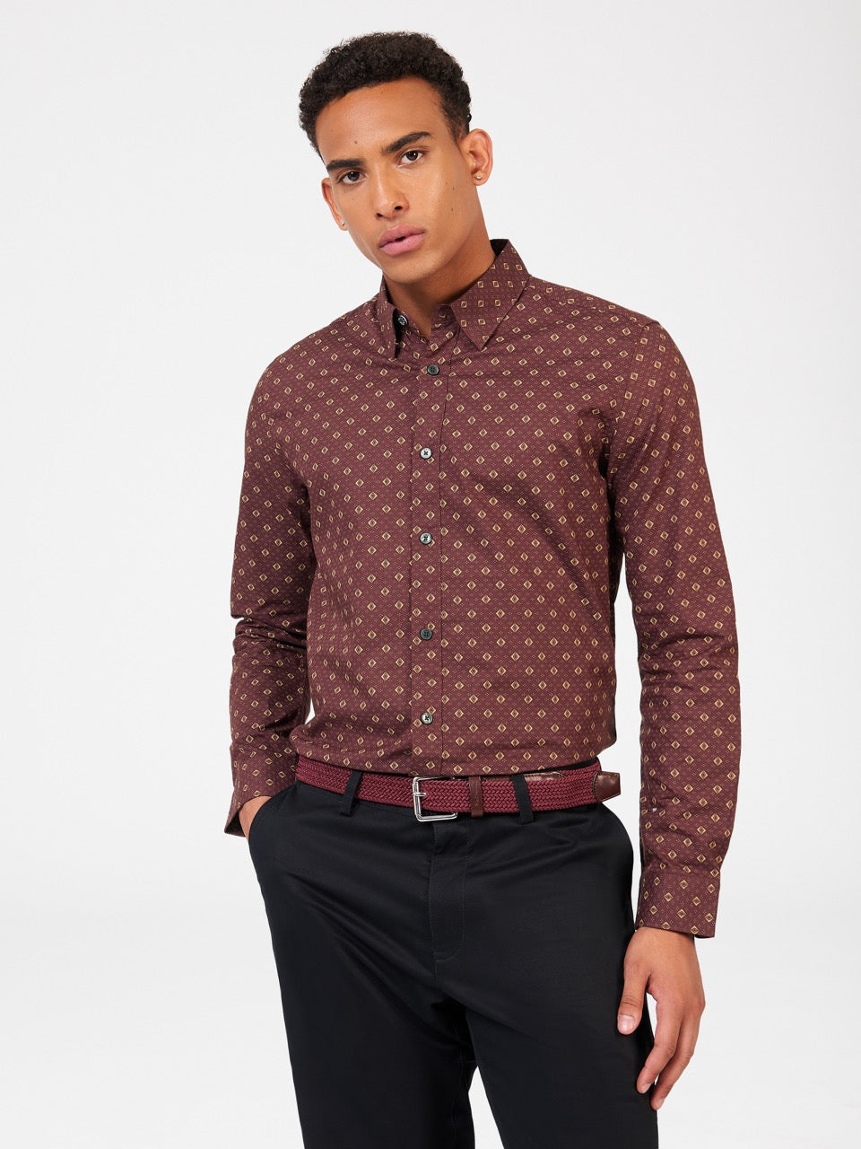 Ben Sherman Signature Geo Shirts Brown | 048HMFUON