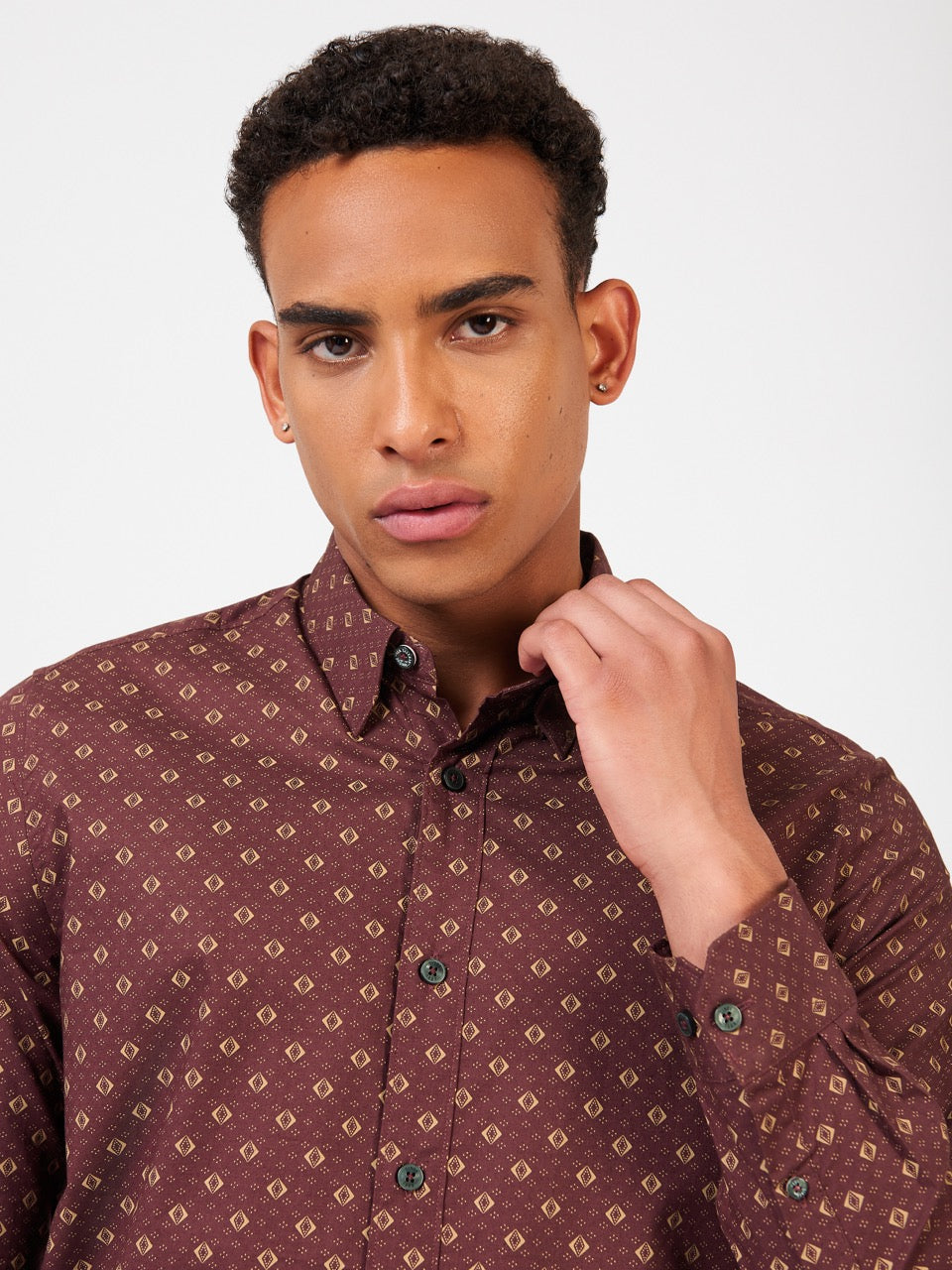 Ben Sherman Signature Geo Shirts Brown | 048HMFUON