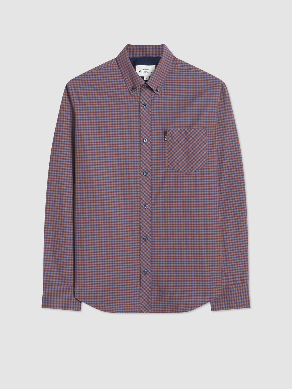 Ben Sherman Signature Gingham Long-Sleeve Shirts Purple | 591YKCWLZ