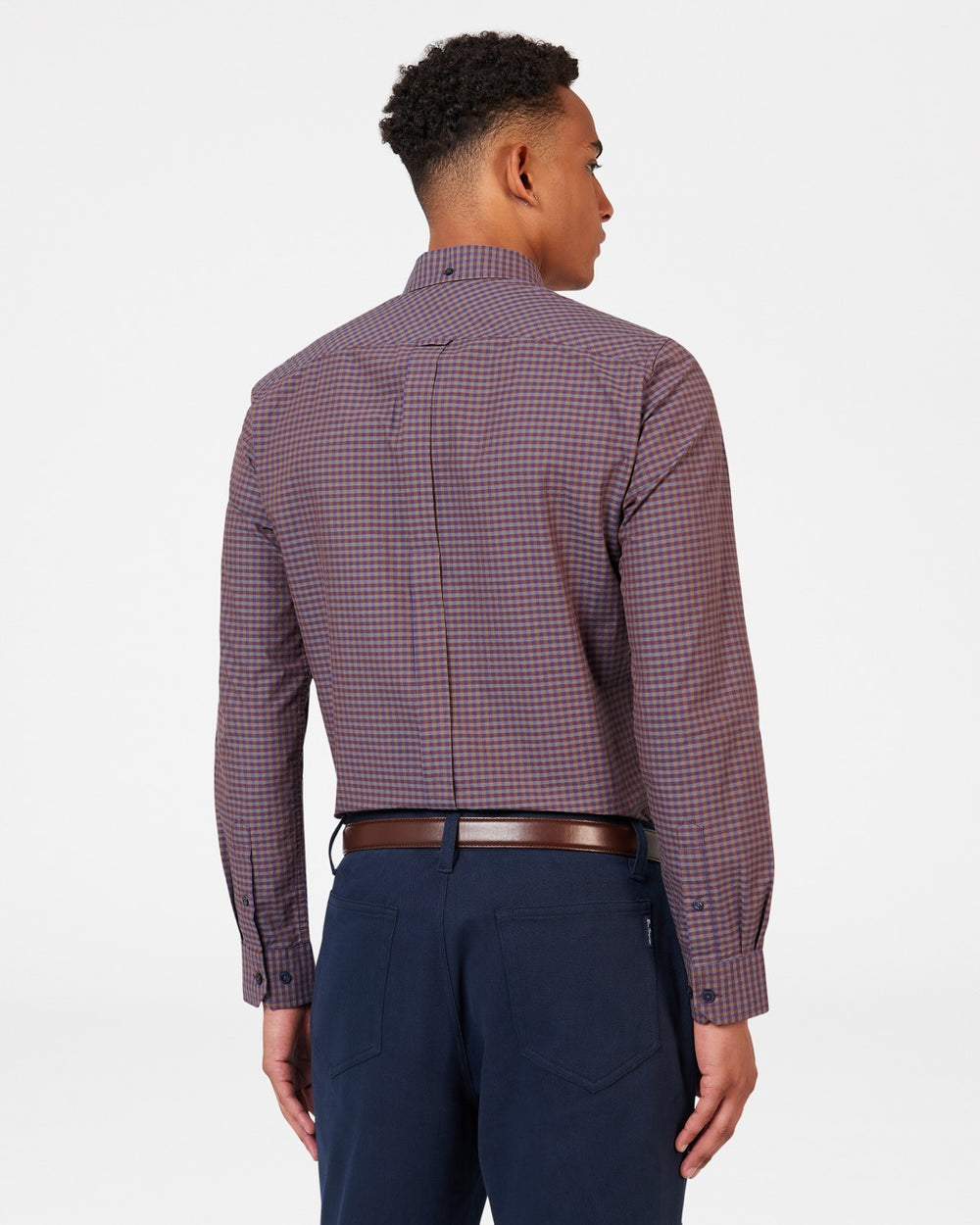 Ben Sherman Signature Gingham Long-Sleeve Shirts Purple | 591YKCWLZ