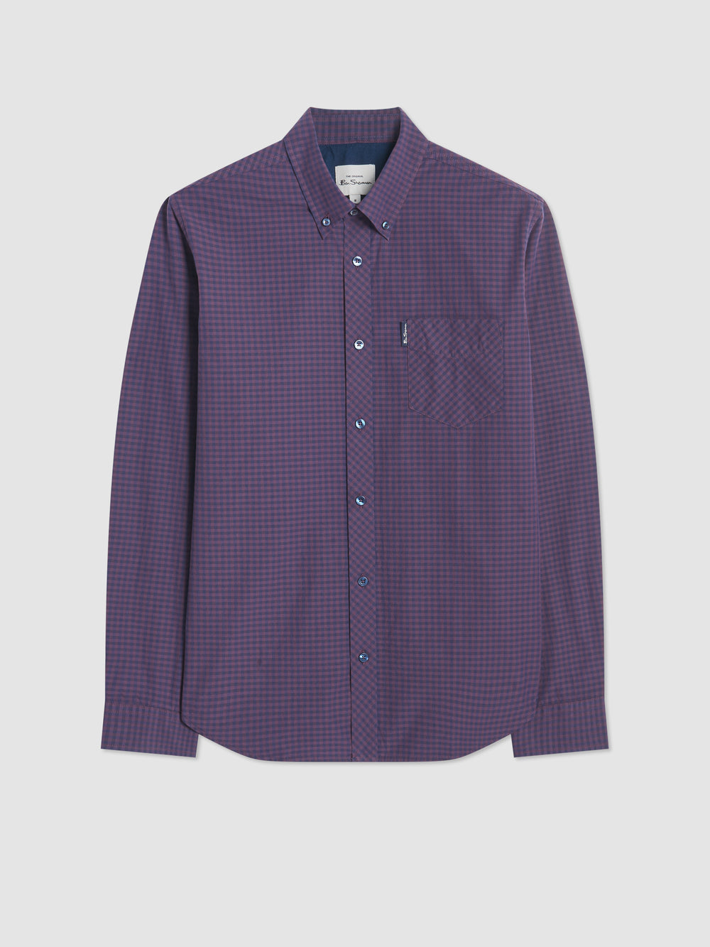 Ben Sherman Signature Gingham Long-Sleeve Shirts Purple | 563NFSOEM