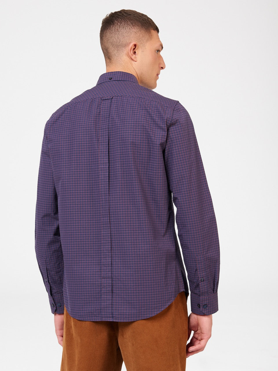 Ben Sherman Signature Gingham Long-Sleeve Shirts Purple | 563NFSOEM