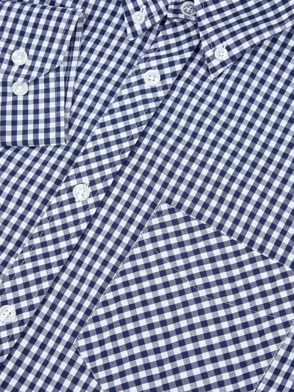 Ben Sherman Signature Long-Sleeve Gingham Shirts Dark Blue | 318NIDTRP