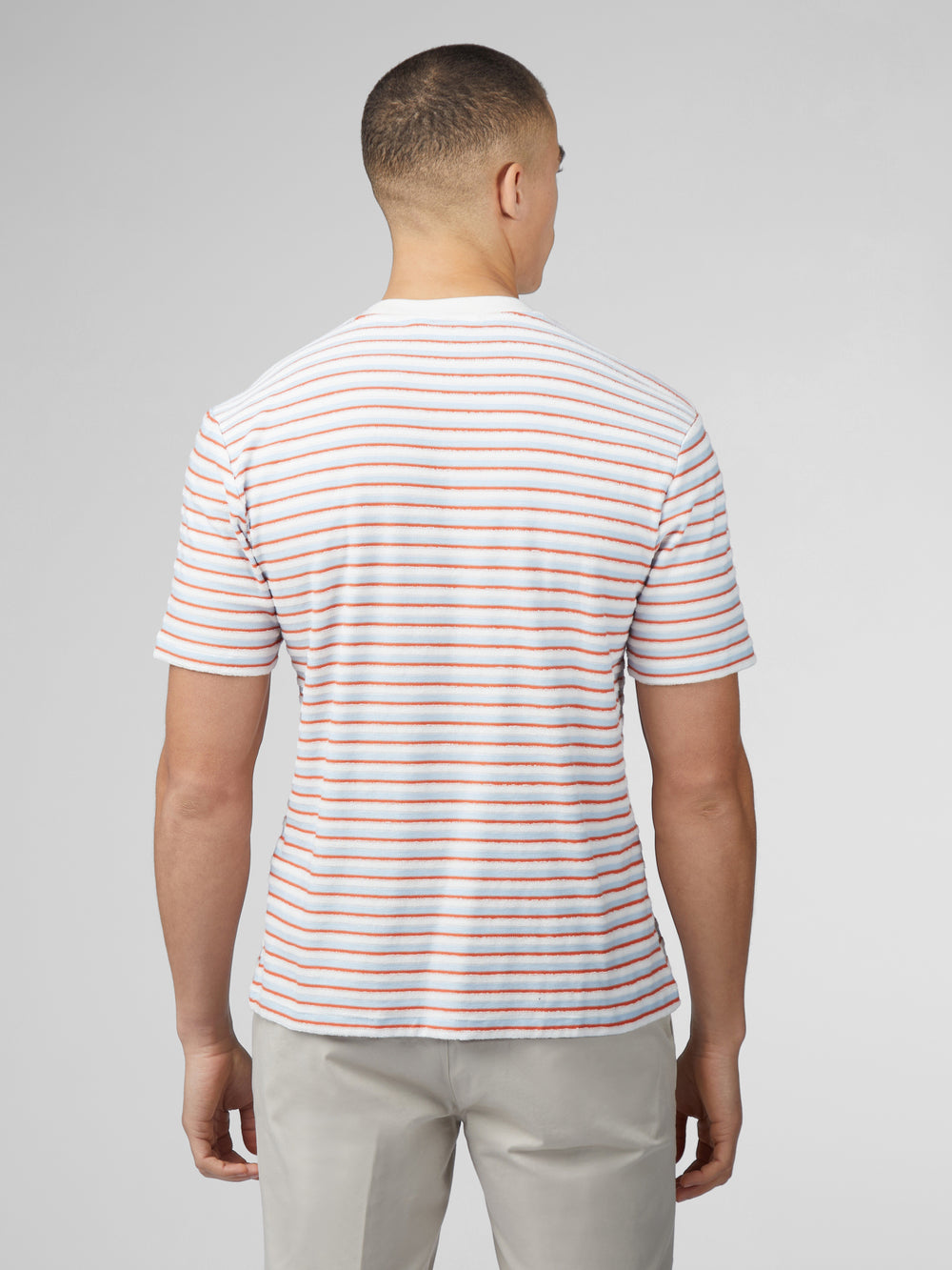 Ben Sherman Signature Loopback Stripe T-Shirt Blue | 961OBPGAH