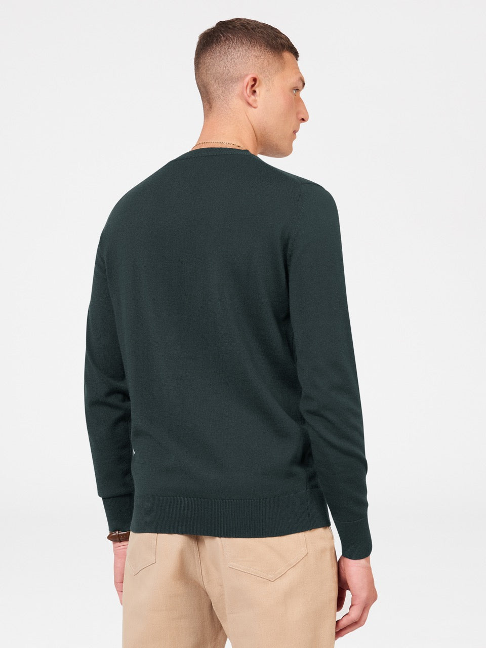 Ben Sherman Signature Merino Crewneck Knitwear Dark Green | 102CSPFLI