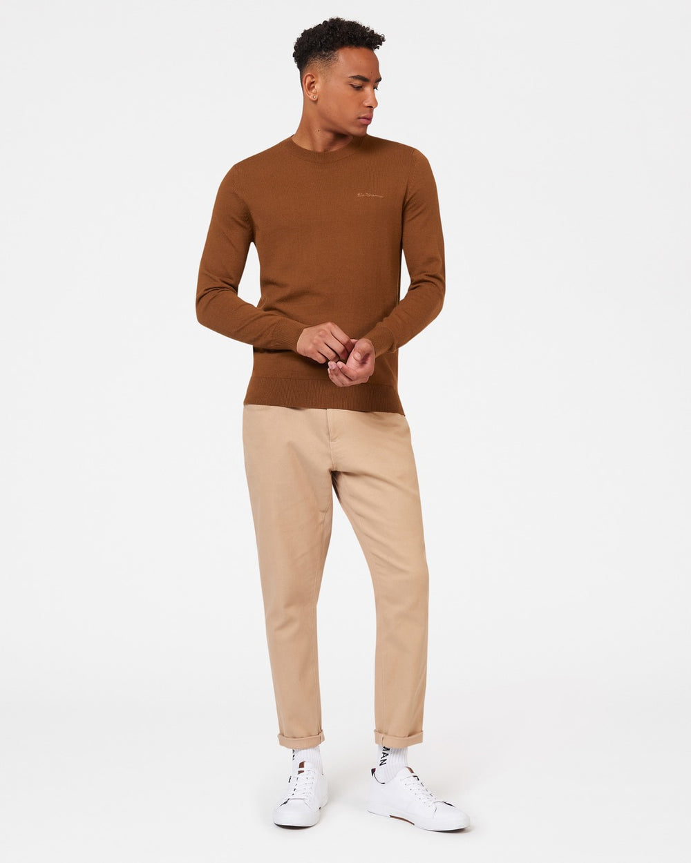 Ben Sherman Signature Merino Crewneck Knitwear Brown | 970TACMVW