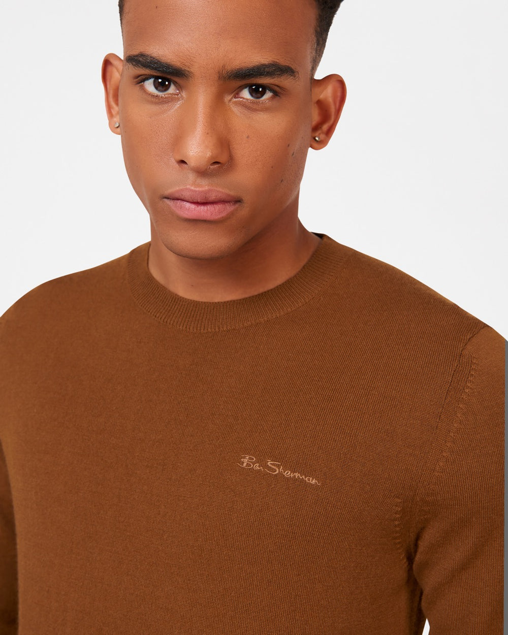 Ben Sherman Signature Merino Crewneck Knitwear Brown | 970TACMVW