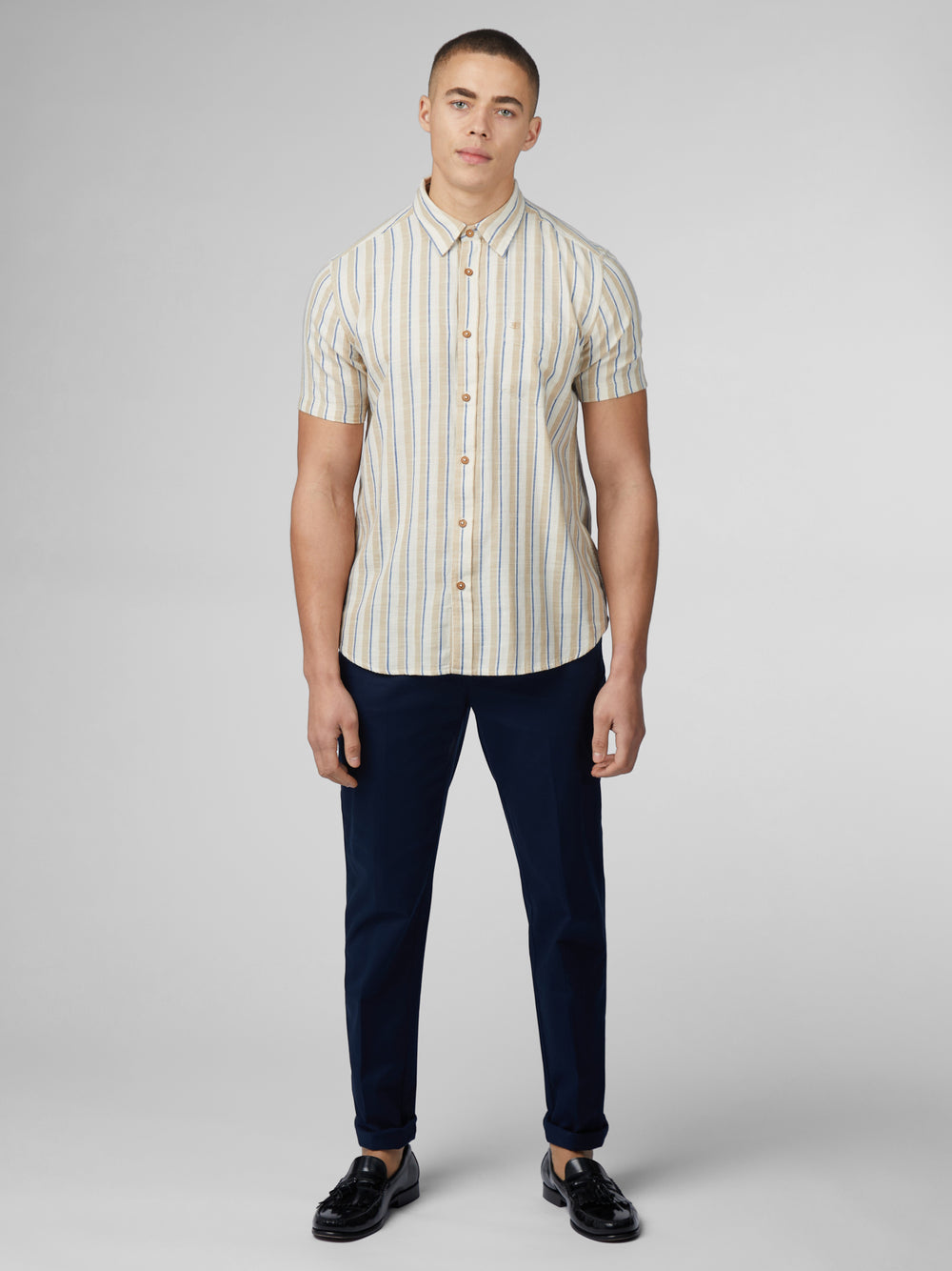 Ben Sherman Signature Mod Stripe Shirts White | 902LKNJIF