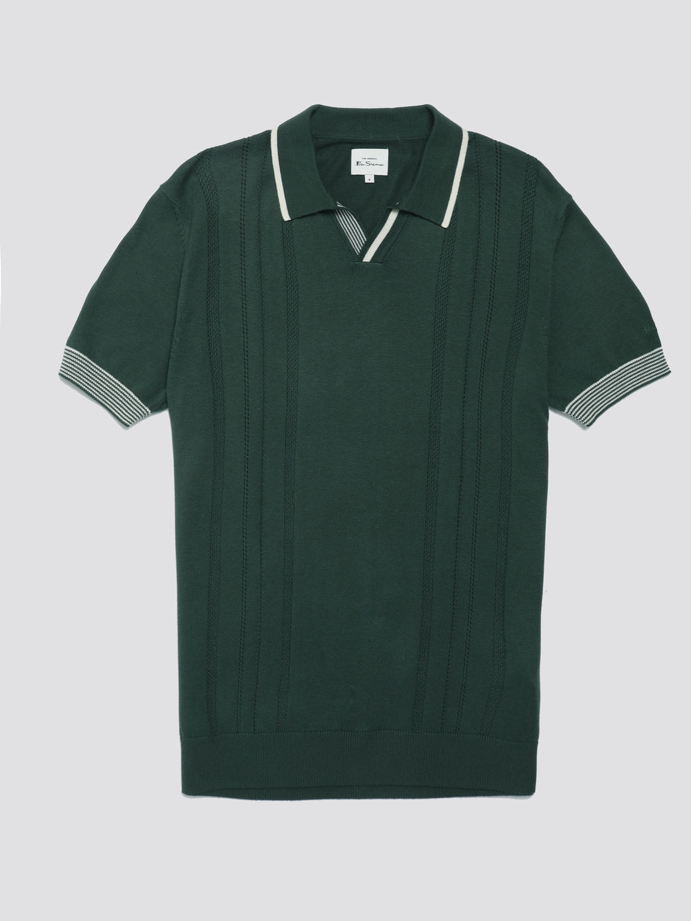 Ben Sherman Signature Open Neck Polo Knitwear Green | 862FTGMWN