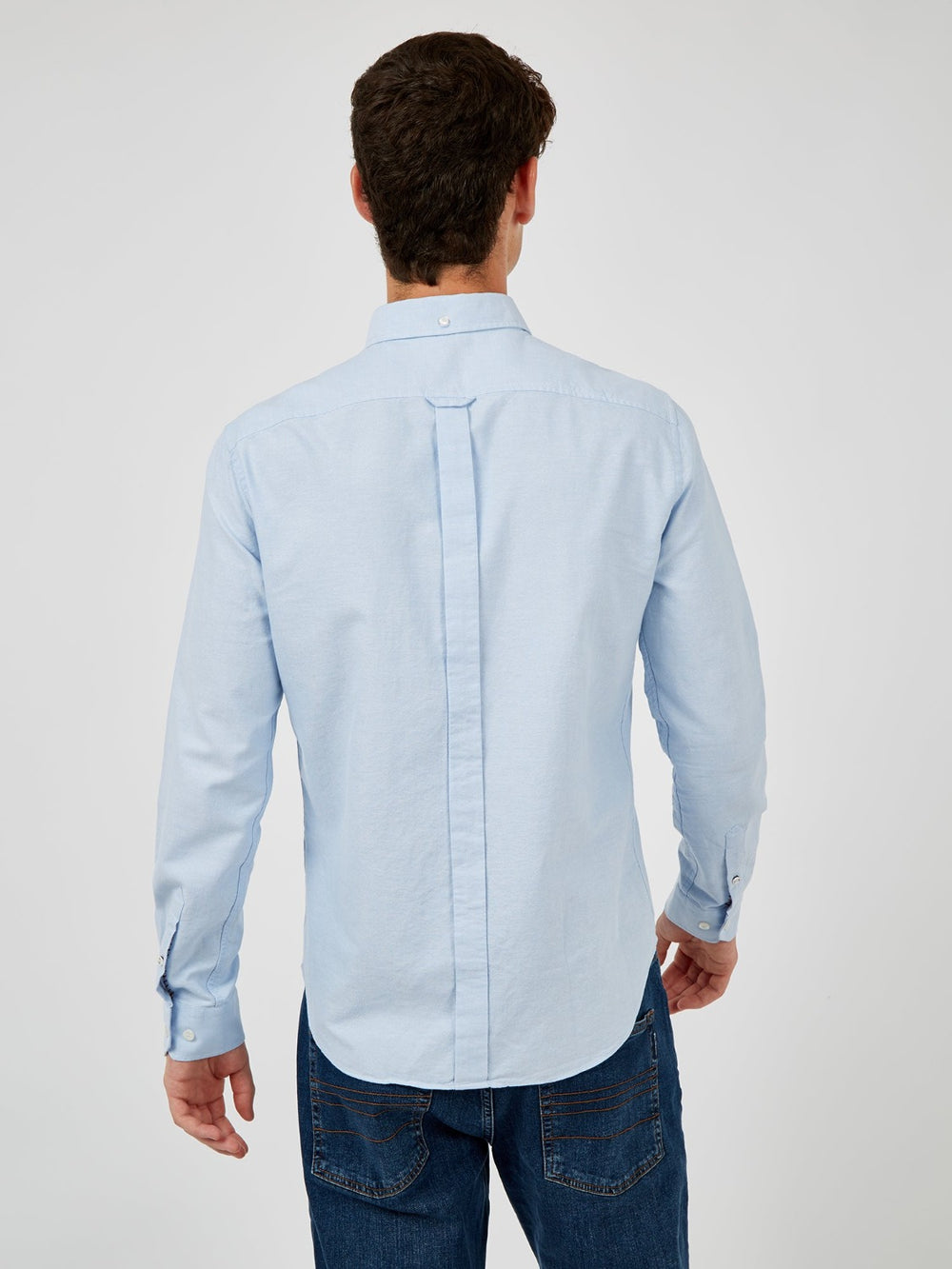 Ben Sherman Signature Organic Long-Sleeve Oxford Shirts Blue | 941ARJWBD