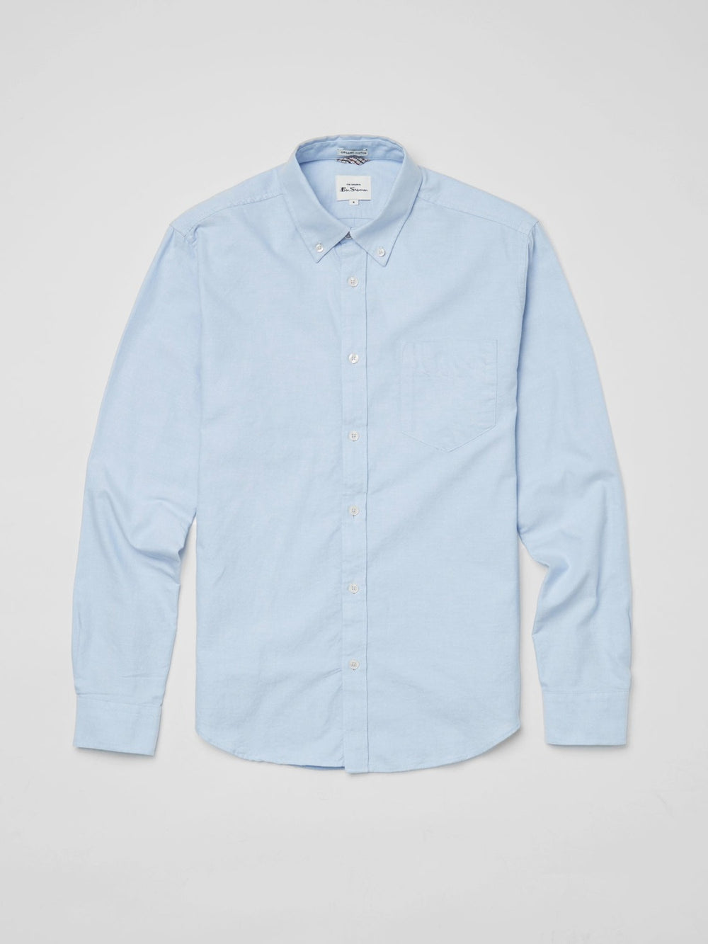 Ben Sherman Signature Organic Long-Sleeve Oxford Shirts Blue | 941ARJWBD