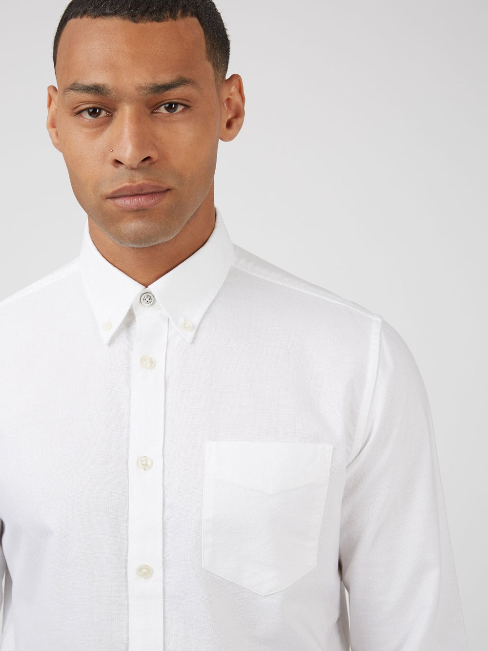 Ben Sherman Signature Organic Long-Sleeve Oxford Shirts White | 356SFHDIW