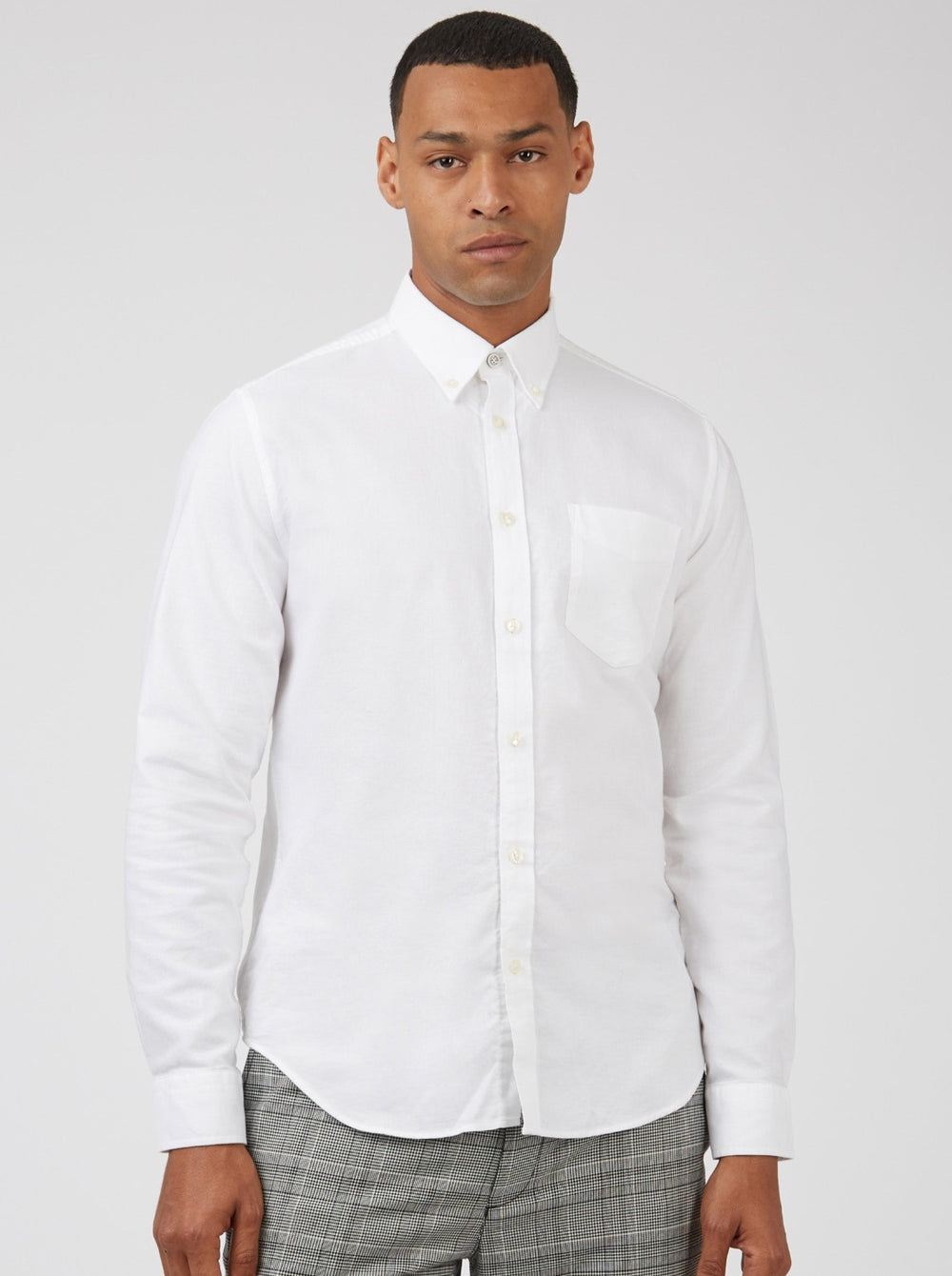 Ben Sherman Signature Organic Long-Sleeve Oxford Shirts White | 356SFHDIW