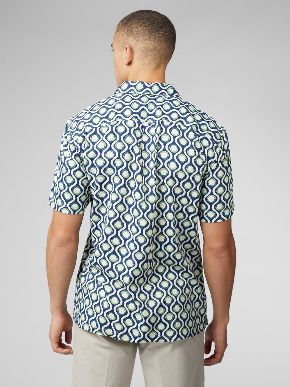 Ben Sherman Signature Retro Geo Shirts Green | 021YEHCLI