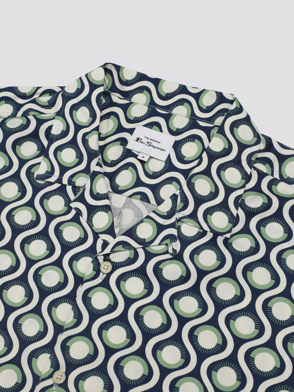 Ben Sherman Signature Retro Geo Shirts Green | 021YEHCLI