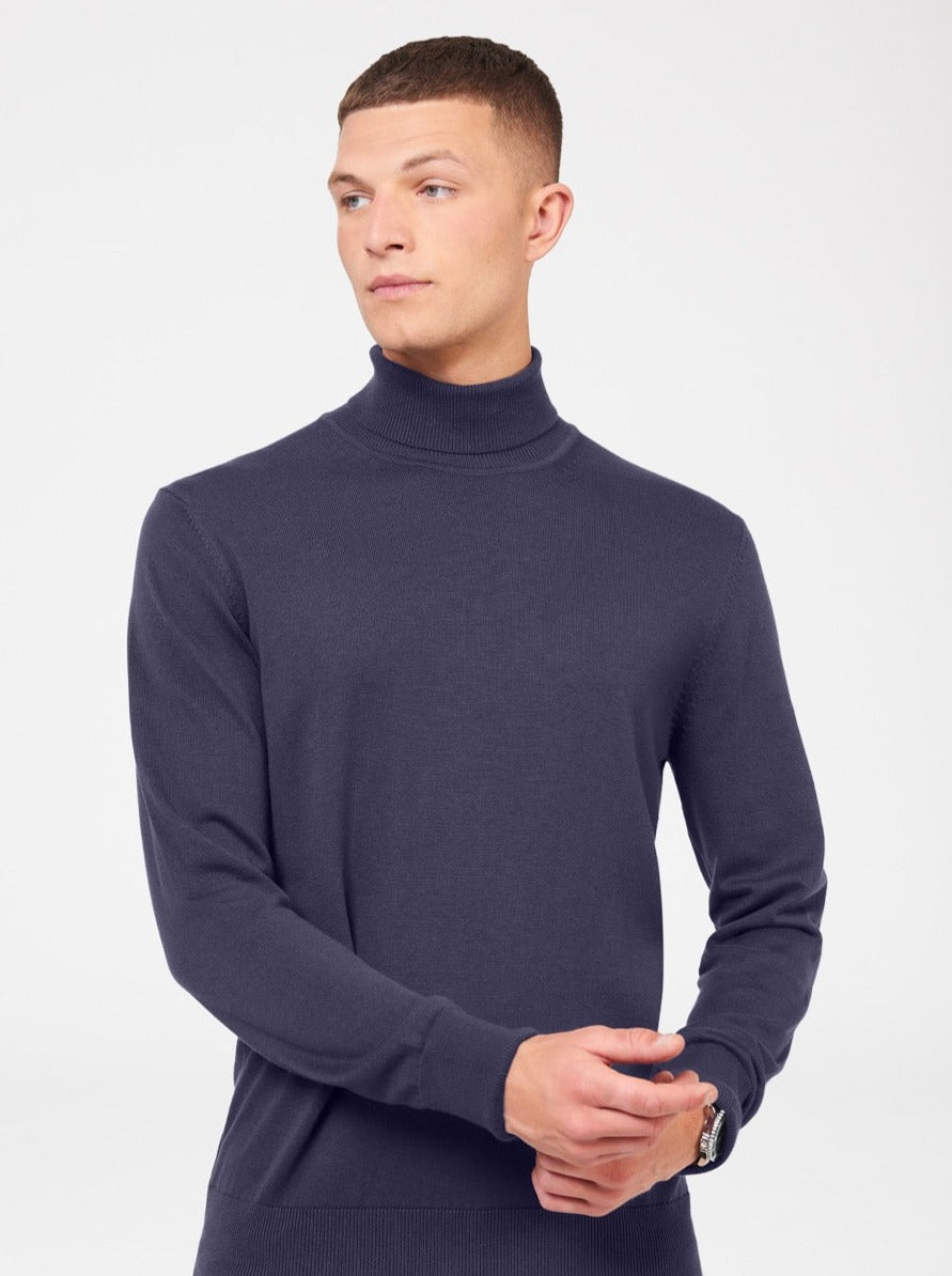 Ben Sherman Signature Roll Neck Knitwear Purple | 074VGQAIR