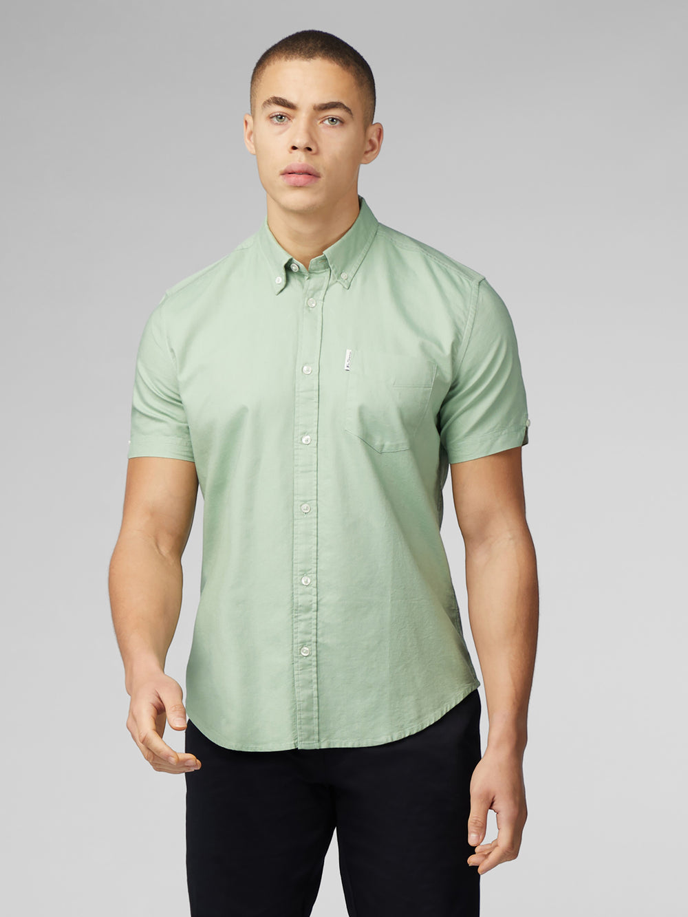 Ben Sherman Signature Short Sleeve Oxford Shirts Green | 162JKIPCZ