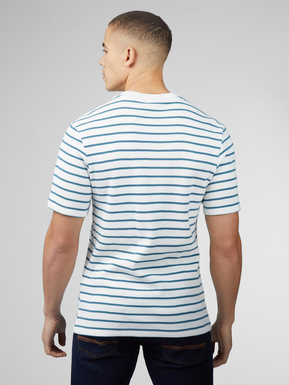 Ben Sherman Signature Waffle Stripe T-Shirt White | 596JLWMPB