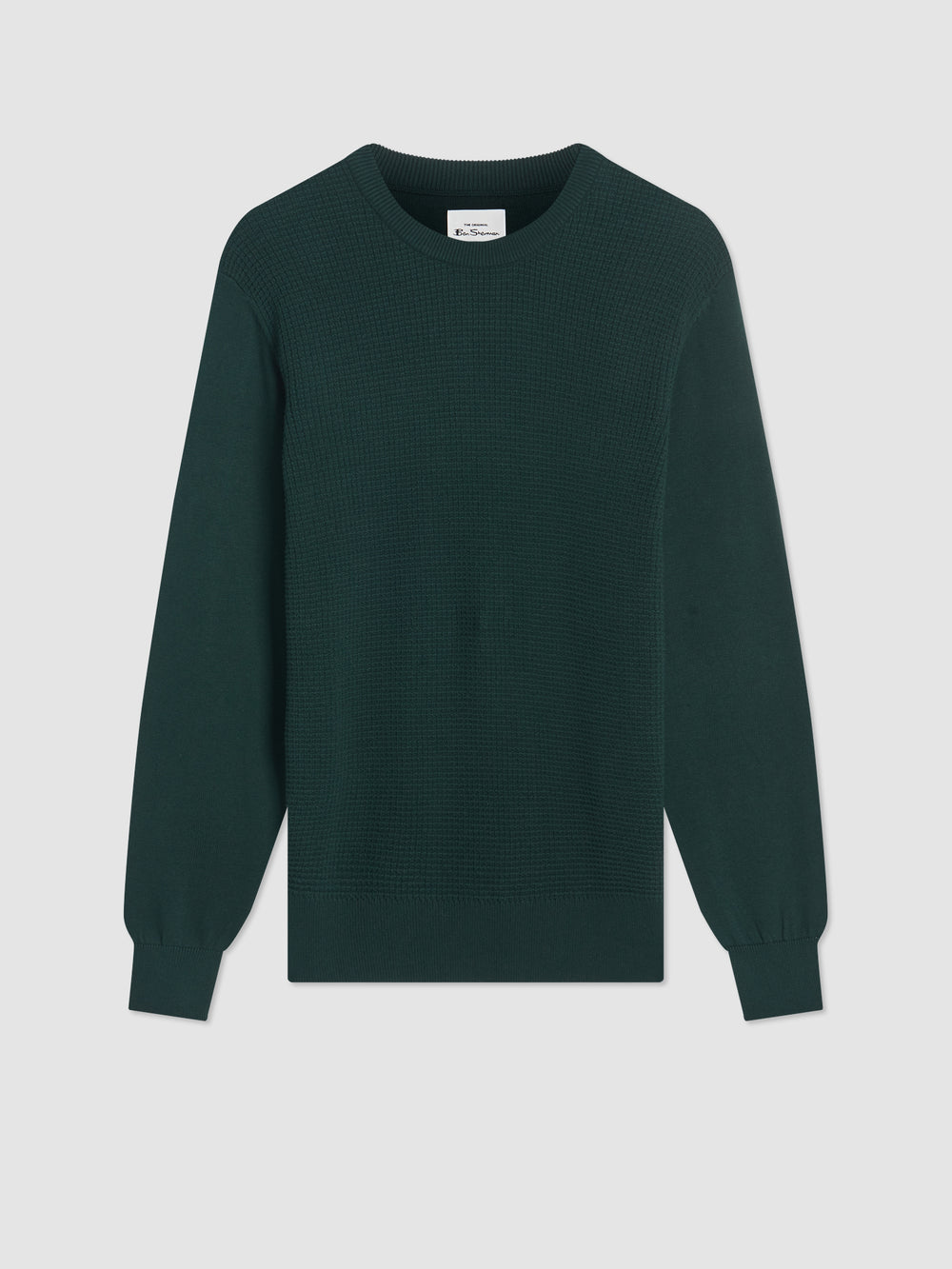 Ben Sherman Textured Crewneck Knitwear Dark Green | 735NHQIBL